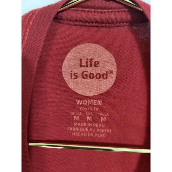 LIFE IS GOOD "See the Beauty" Womens M Patriotic USA Red American Flag July 4th - Picture 6 of 10